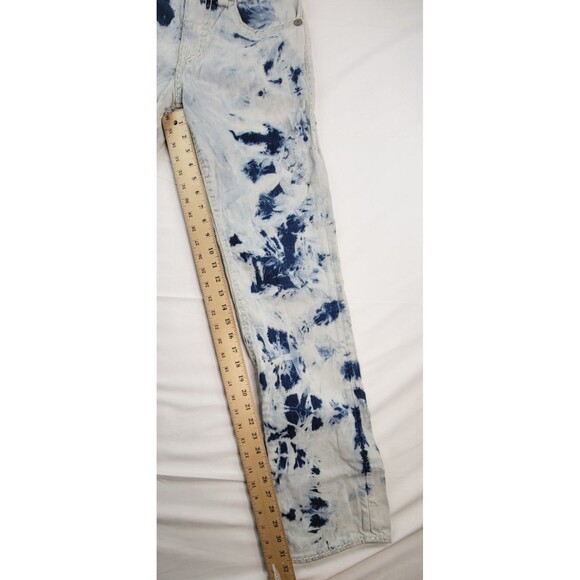 True Religion Ricky Relaxed Straight Jeans Mens 31 Thick Stitch Acid Wash - Picture 10 of 12